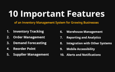 10 Important Features of an Inventory Management System for Growing Businesses