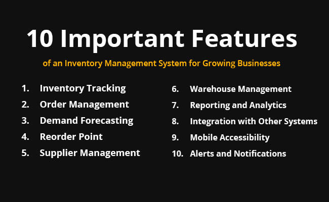 10 Important Features of an Inventory Management System for Growing Businesses